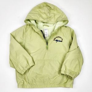 Gymboree Kids Celery Green Hooded Lined Pullover 1/4 Zip Windbreaker Jacket